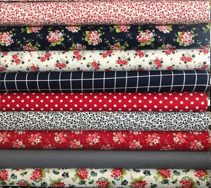 One Fine Day Fat Quarter Bundle of 9 prints designed by Bonnie & Camille for Moda