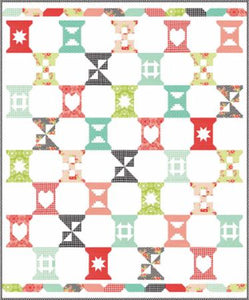 Spool Sampler Boxed Quilt Kit with Handmade Fabric Collection designed by Bonnie Olaveson of Cotton Way