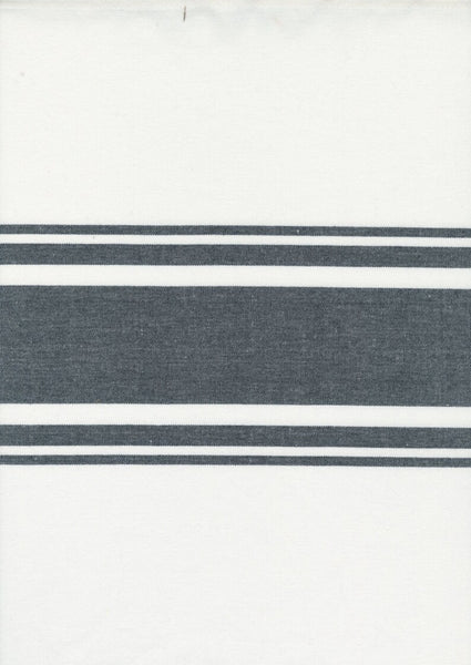 18" Lakeside Off White Black Stripe 992 268 Moda Toweling