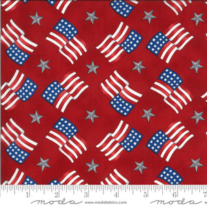 America Beautiful Barnwood Red Flags Stars 19986 11 designed by Deb Strain for Moda