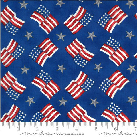 America Beautiful Lake Blue Stars Flags 19986 14 designed by Deb Strain for Moda