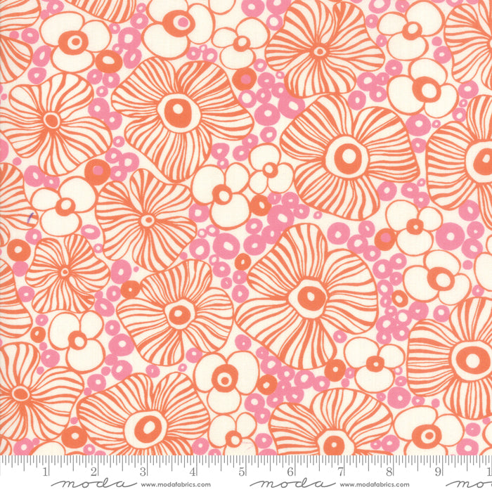 Rayon Fabric - 54" Botanica Rayon Mariposa Peach Blossom 11842 14R designed by Crystal Manning for Moda