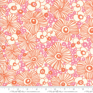 Rayon Fabric - 54" Botanica Rayon Mariposa Peach Blossom 11842 14R designed by Crystal Manning for Moda