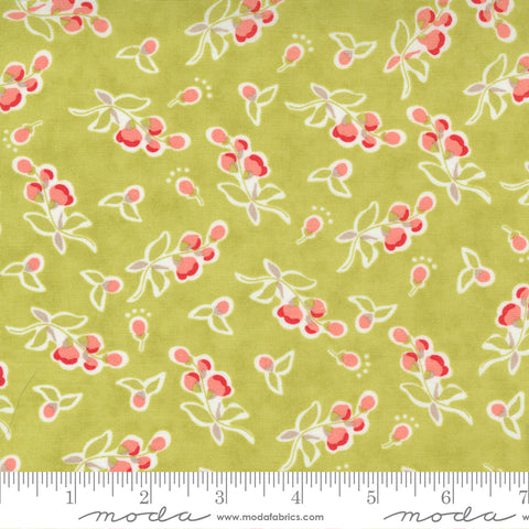 Fresh Fig Favorites Green Sprigs Small Floral Rosebud 20415 15 by Fig Tree Quilts for Moda