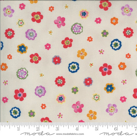 Lulu Flowers Linen 33585 16 designed by Chez Moi for Moda