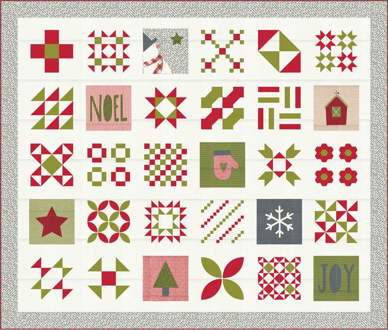 Red Barn Christmas Quilt Kit KIT55530 designed by Sweetwater for Moda