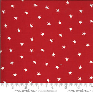 Roselyn Scarlet Red with Cream Scattered Star 14914 13 by Minick & Simpson for Moda