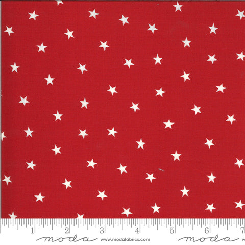 Roselyn Scarlet Red with Cream Scattered Star 14914 13 by Minick & Simpson for Moda