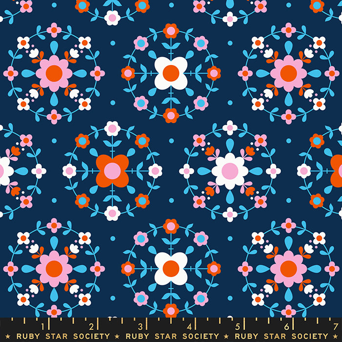 Smol Folkometry Navy RS3014 13 designed by Ruby Star Society for Moda