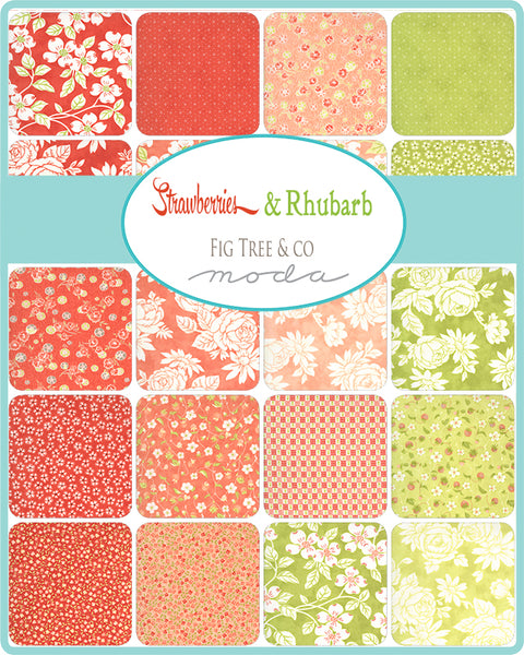 Strawberries Rhubarb Jelly Roll 20400JR by Fig Tree & Co for Moda