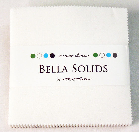 White Bella Solids Charm Pack by Moda