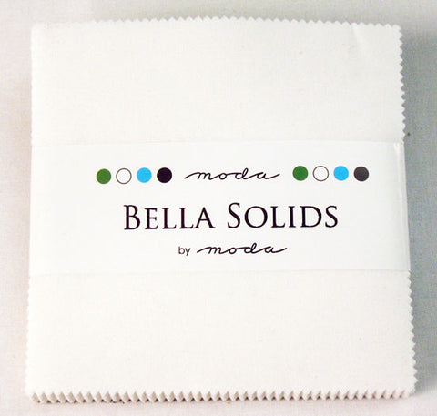 White Bella Solids Charm Pack by Moda