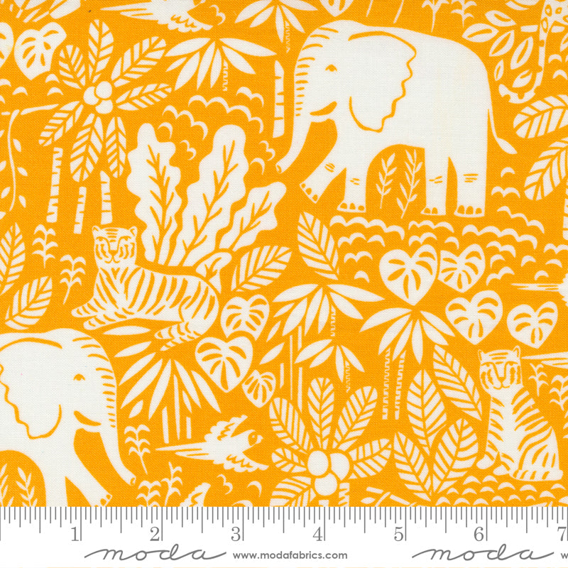 Jungle Paradise Jungle Scene Tiger Orange 20785 14 designed Stacy Iest Hsu by for Moda