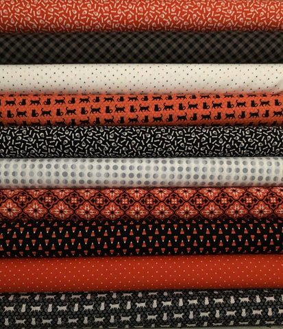 Midnight Magic 2 Fat Quarter Bundle of 10 prints designed by April Rosenthal of Prairie Grass for Moda