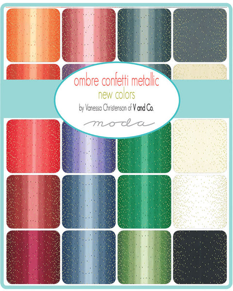 Ombre Confetti Metallic New Half Yard Cuts- 10807HYMN - 17 New colors designed by Vanessa Christensen of V and Co