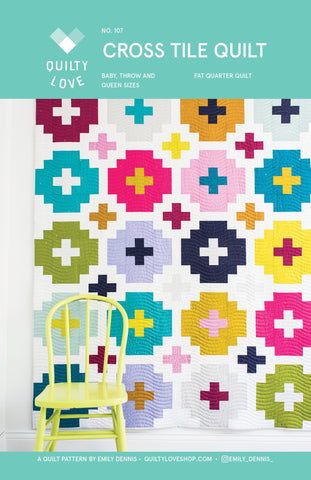 Cross Tile Quilt Pattern QL 107  by Emily Dennis of Quilty Love