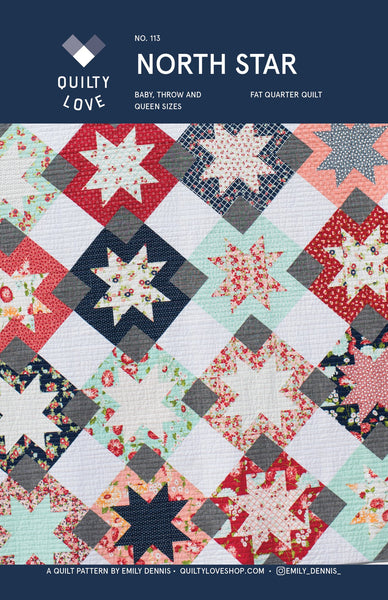 North Star Quilt Pattern by Emily Dennis of Quilty Love - join in on Emily's Quilt Along