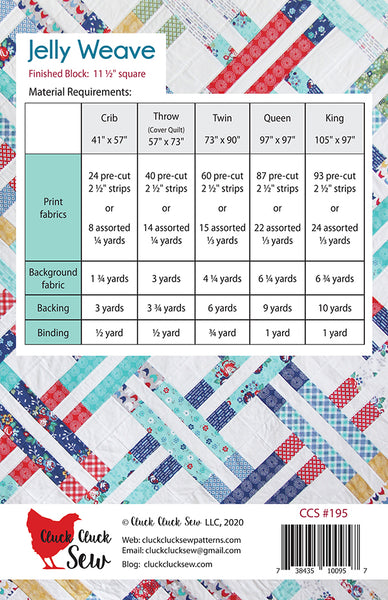 Jelly Weave CCS 195 Quilt Pattern designed by Cluck Cluck Sew