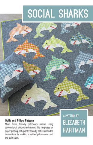 Social Sharks EH 063 Quilt Pattern By Elizabeth Hartman