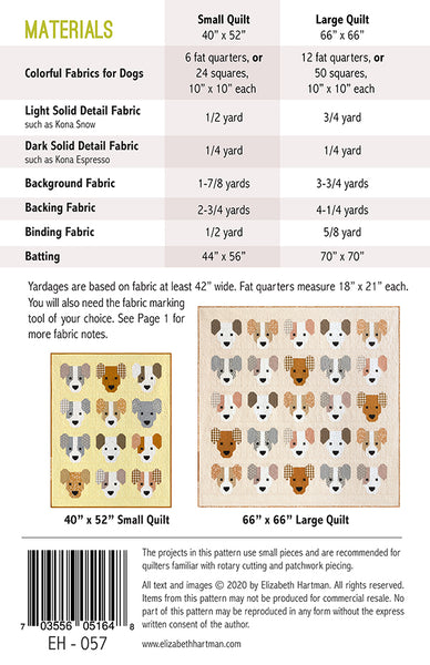 The Puppies EH 057 Patterns designed by Elizabeth Hartman