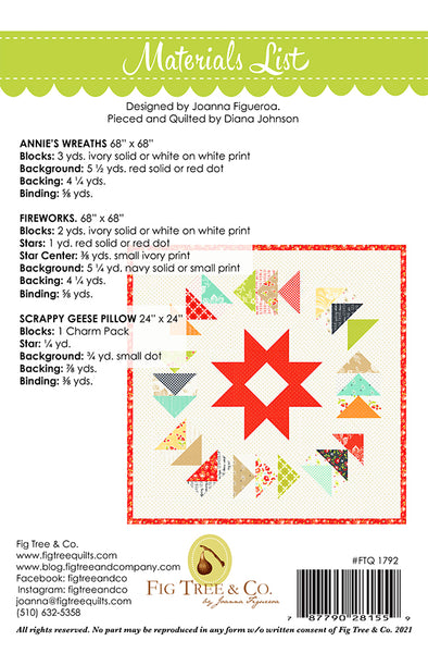 Annie's Wreaths Quilt Pattern FT 1792 designed by Joanna Figueroa of Fig Tree Quilts