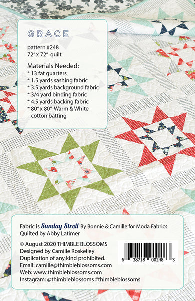Grace Quilt Pattern TB 248 by Camille Roskelley of Thimble Blossoms