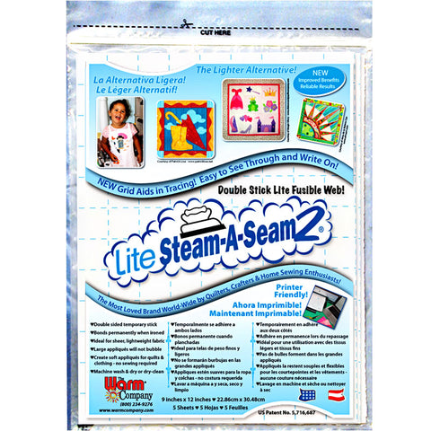 Lite Steam A Seam 2 #5417 - 5 Sheets 9"X12" in each package - by The Warm Company