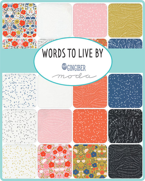 Words To Live By Fat Quarter Bundle of 21 prints 48320AB by Gingiber for Moda